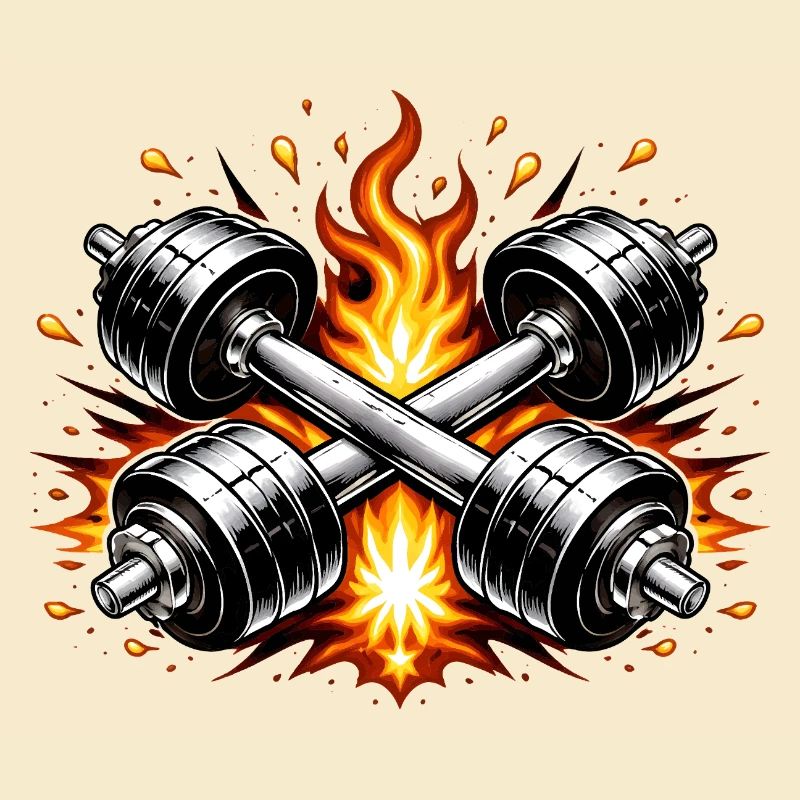 Flammende Hanteln 