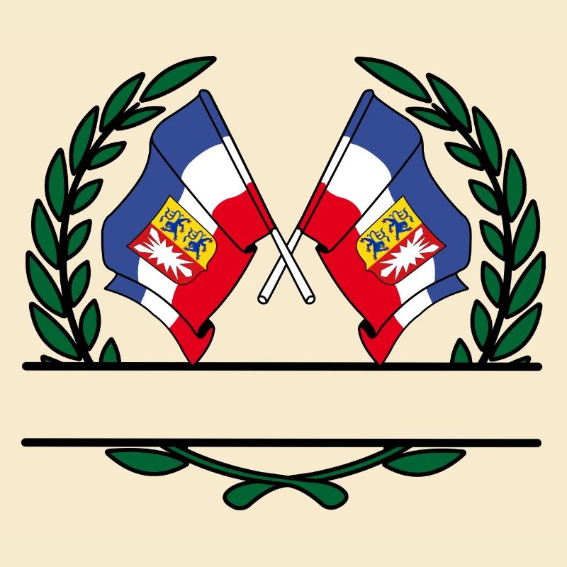 Drapeaux Schleswig Holstein couronne de laurier bannière