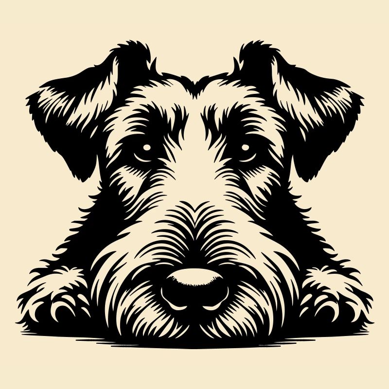 Irish Terrier Head with Paws