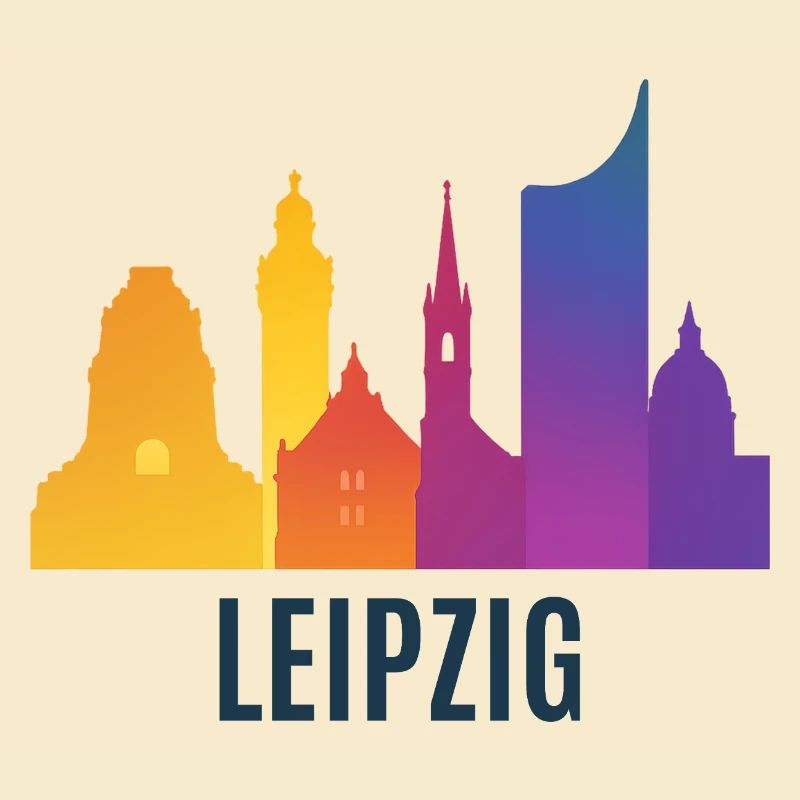 Leipzig Skyline Gradient