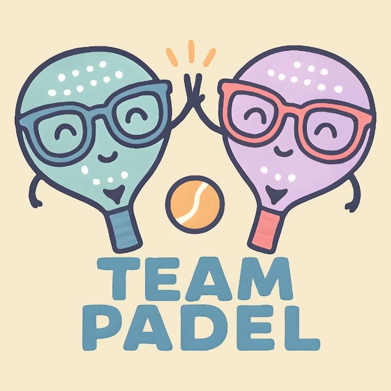 Duell Padel Freundliche Maskottchen Bunt