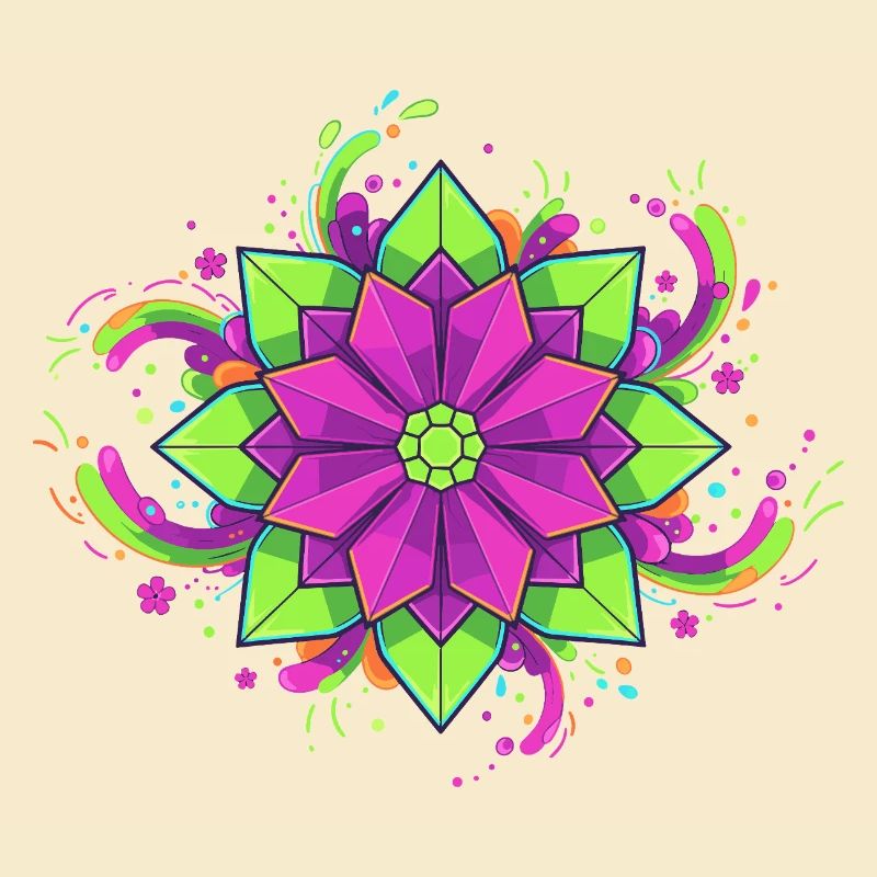 Farbenfrohe Mandala Blüte