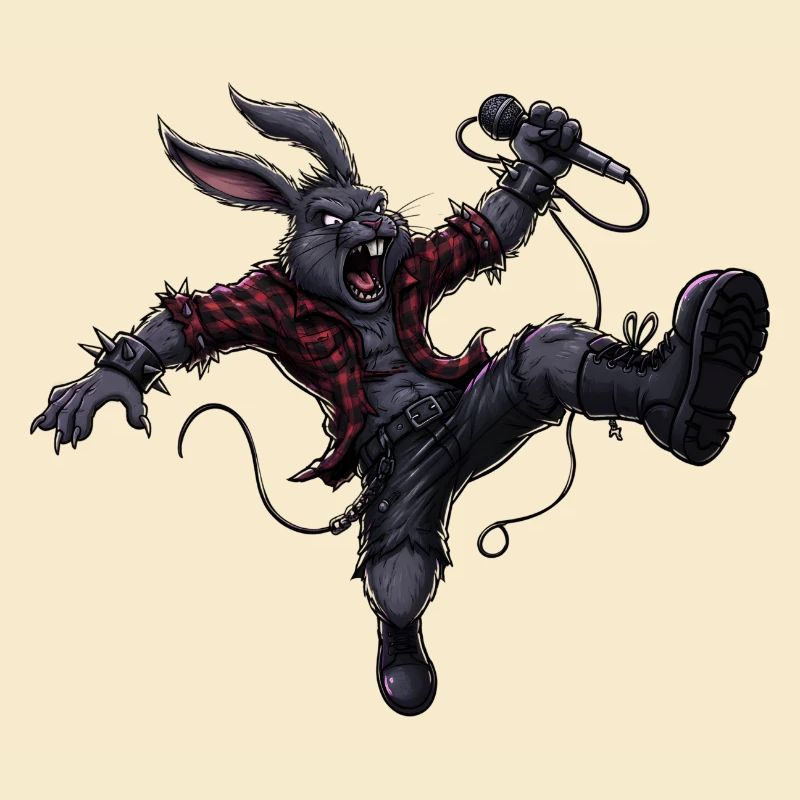 Heavy Metal Easter Bunny Rocker Easter Hardcore Bunny