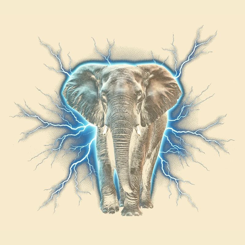 Blitzelefant mit elektrischer Aura