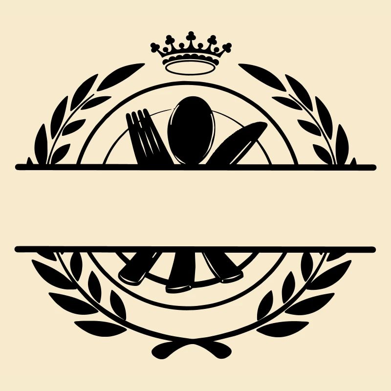 Logo du menu de couverts avec couronne