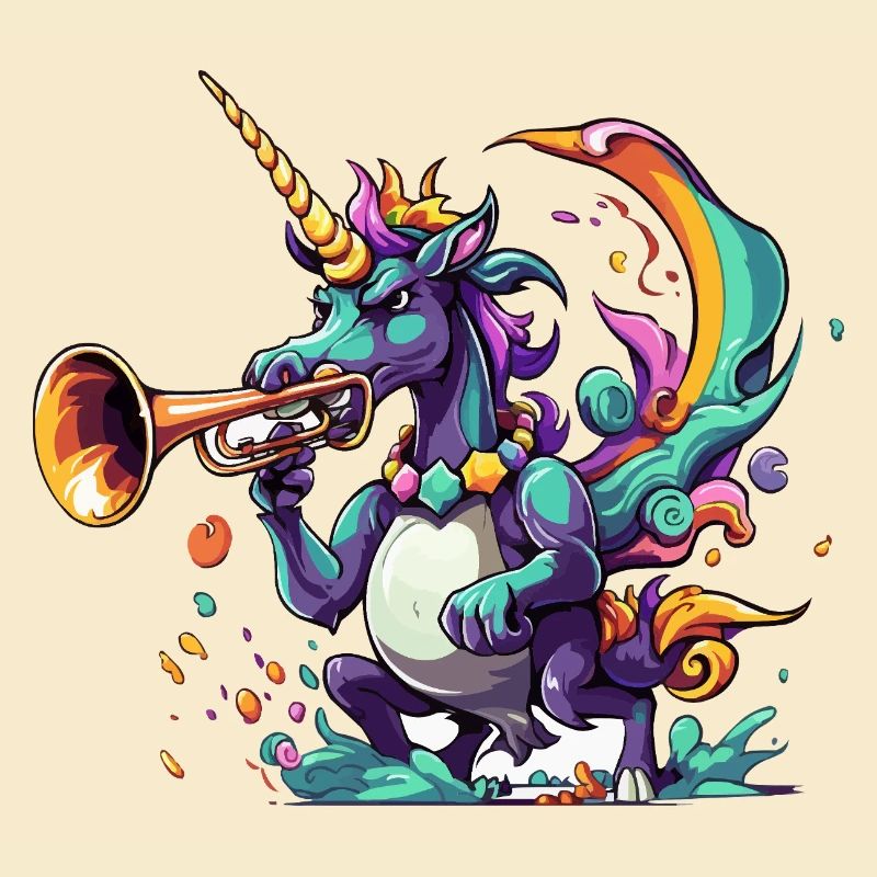 Trompette licorne à explosion de couleurs