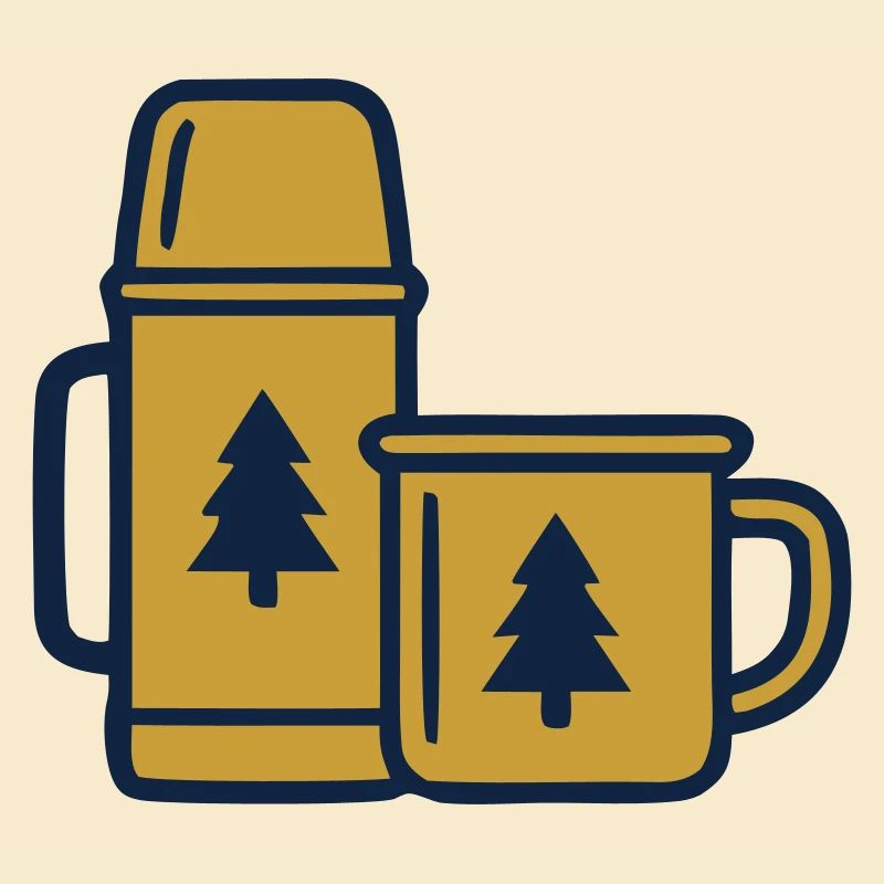 Thermos Mug Camping Forest