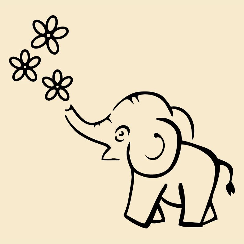 elefant blumen lustig