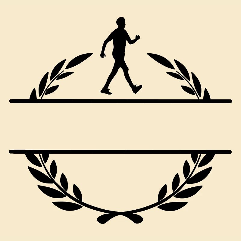 Walker in laurel wreath