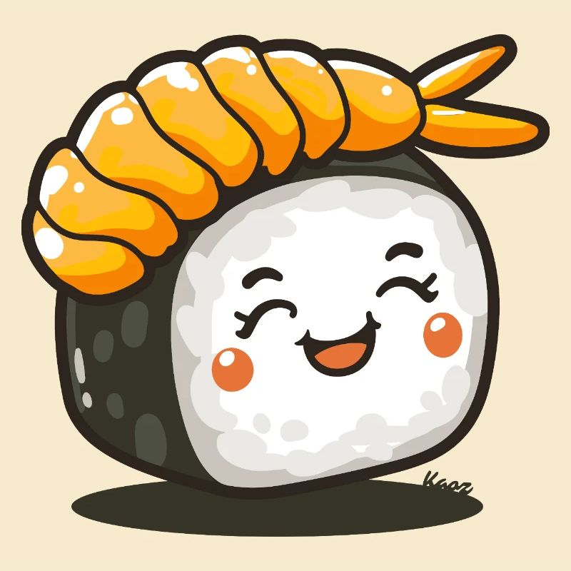 Sushi-Rolle mit Garnele