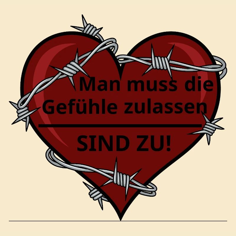 Sarkastisches Herz mit Stacheldraht
