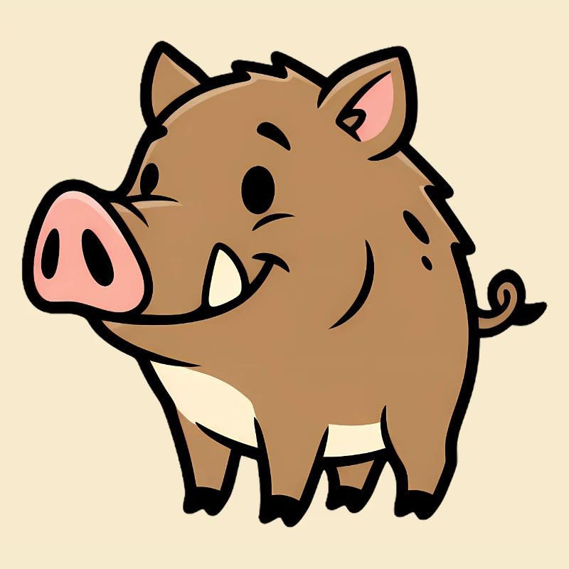 Süßes Wildschwein Comic Glücksbringer