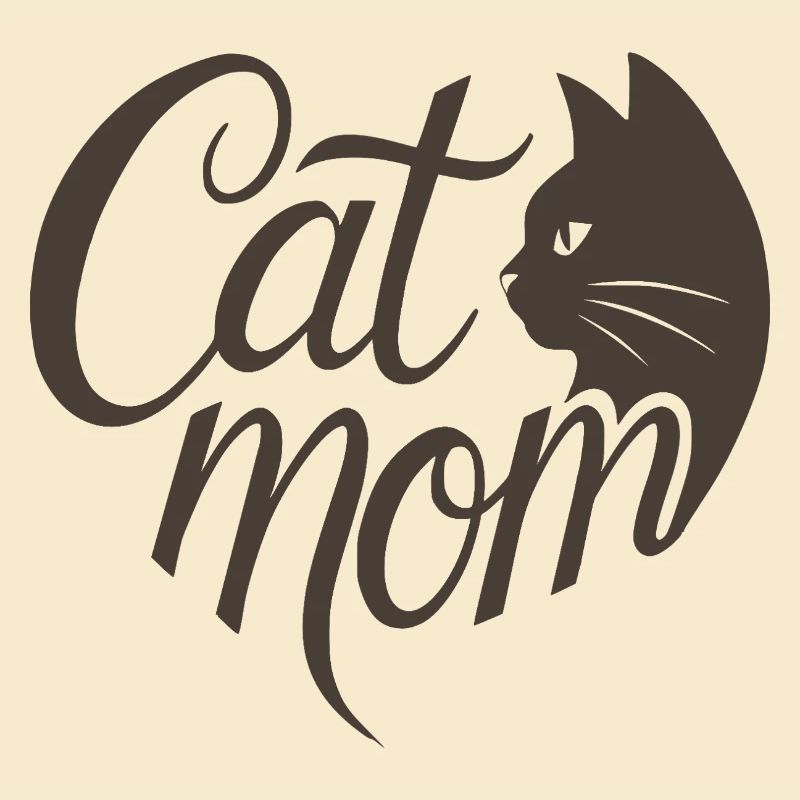 Cat Mom, Katzmama HerzTypografie 