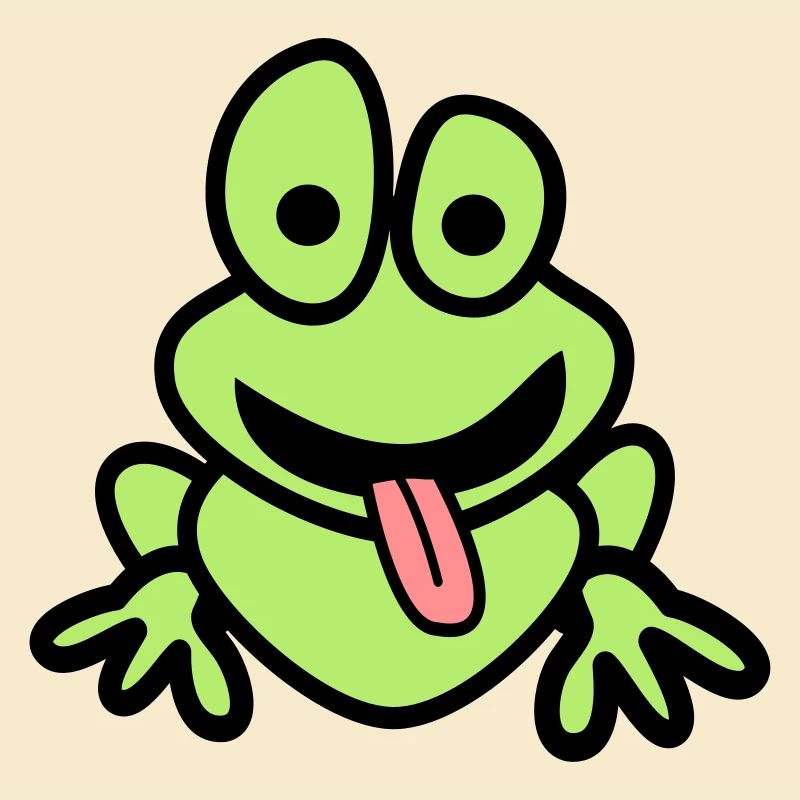 Frosch mit Zunge