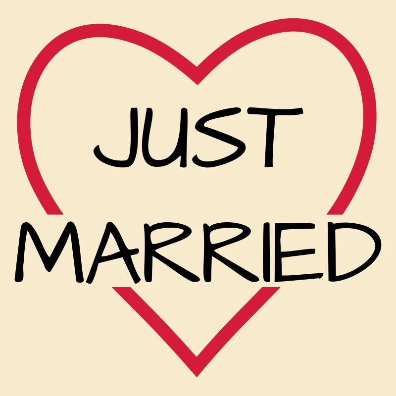 Just married heart wedding partner look