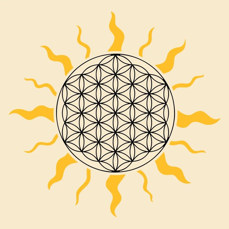 La fleur de la vie avec le soleil
