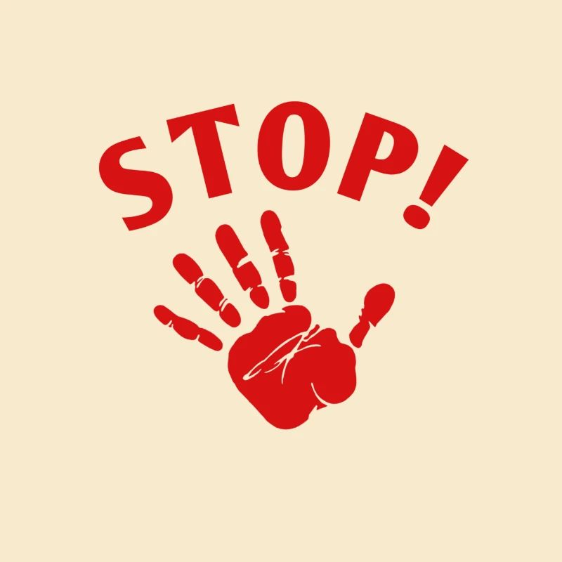 Stop! Rote Hand Grafik
