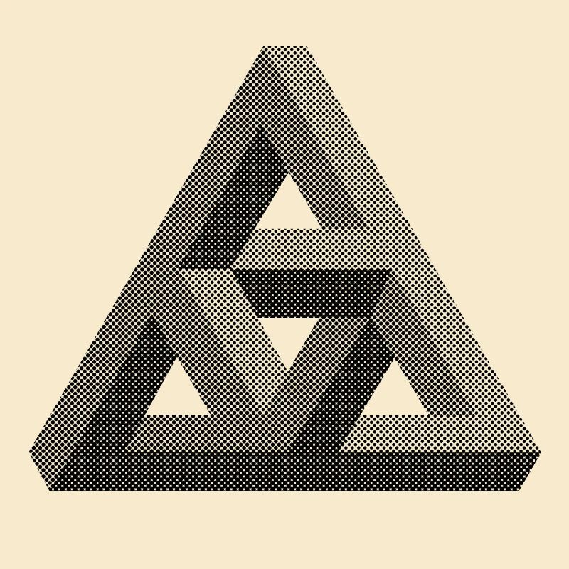 Abstract Penrose triangle on light background