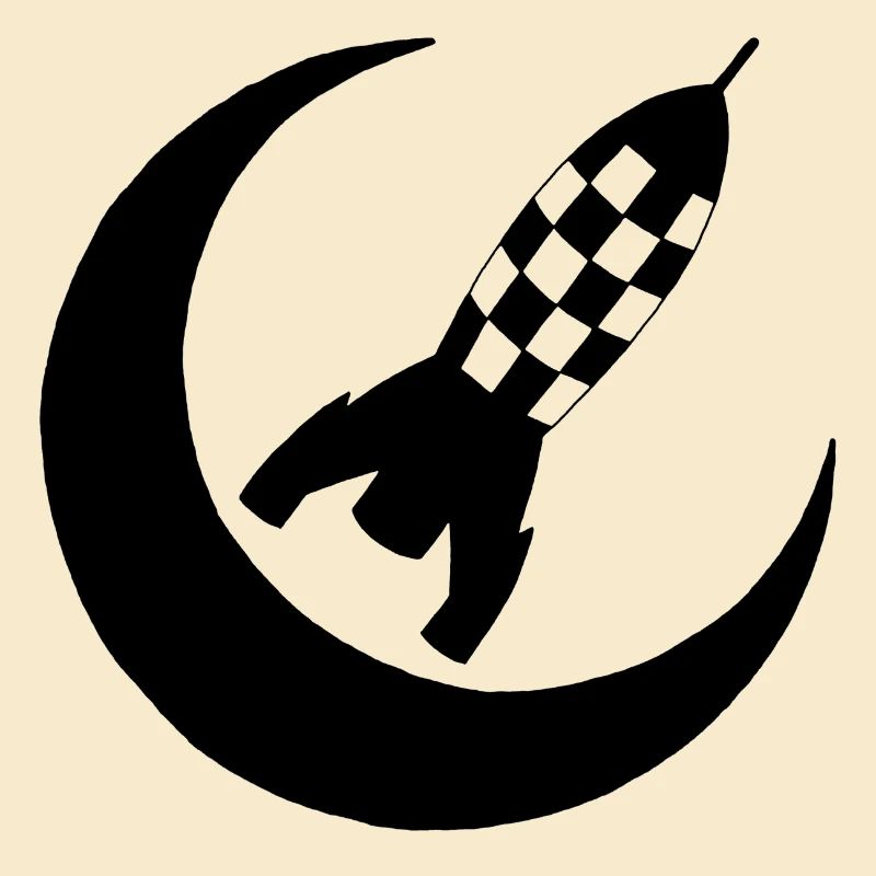 Fusée noire et demi-lune