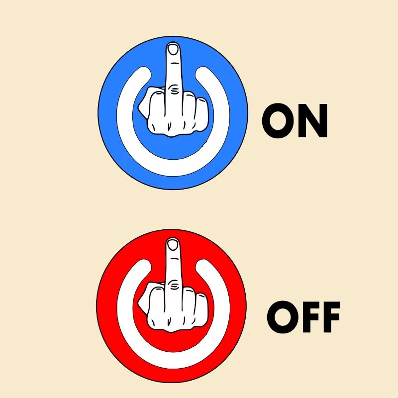 Mittelfinger EIN und AUS
