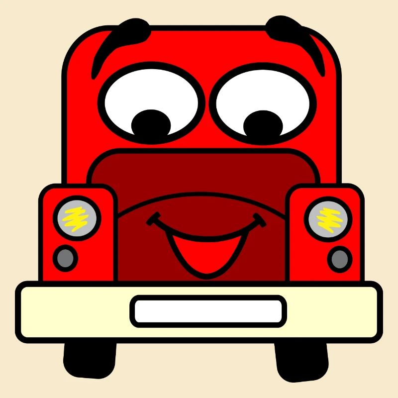 Voiture heureuse avec visage rouge