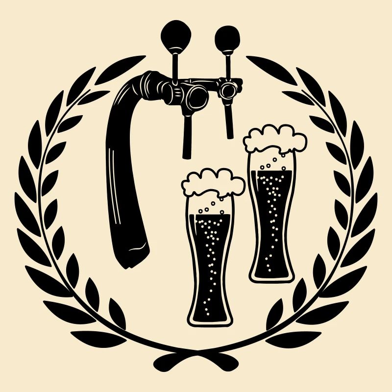 Robinet de bière avec bières en couronne