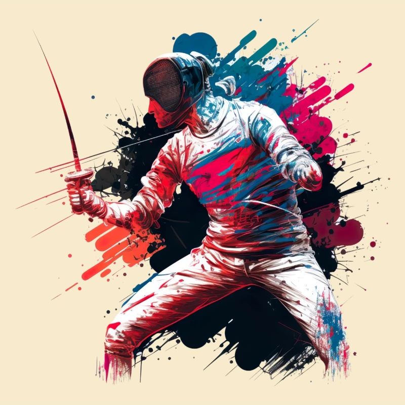 Farbexplosiver Fechter Graffiti