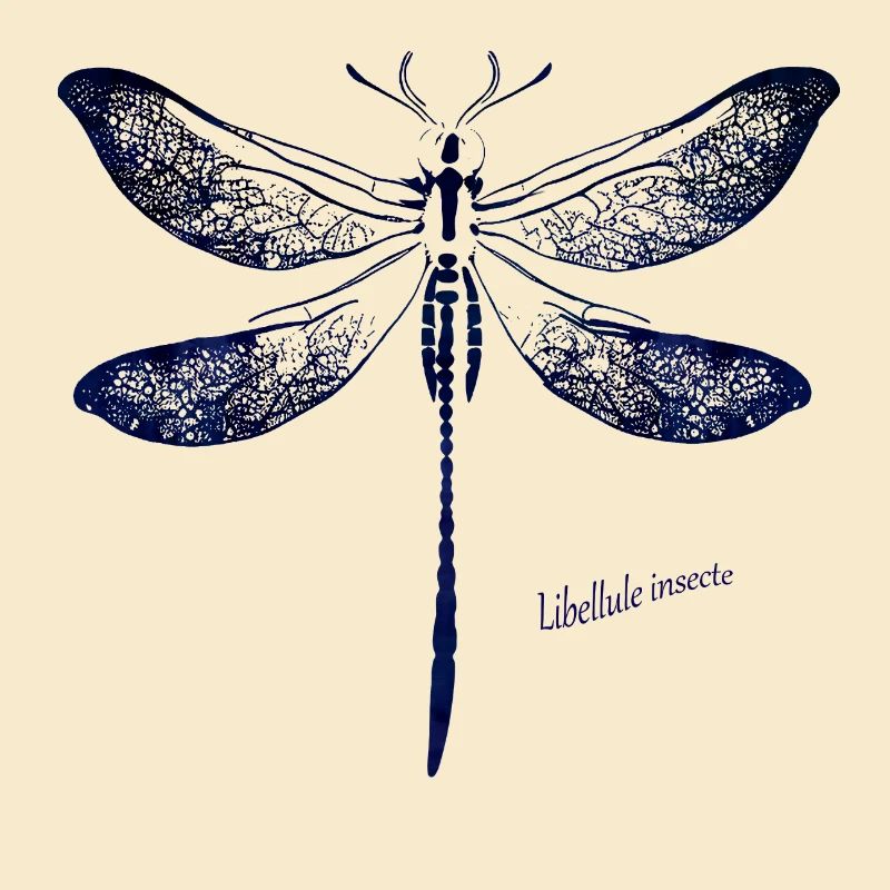 Tiefblaue Libellen Silhouette