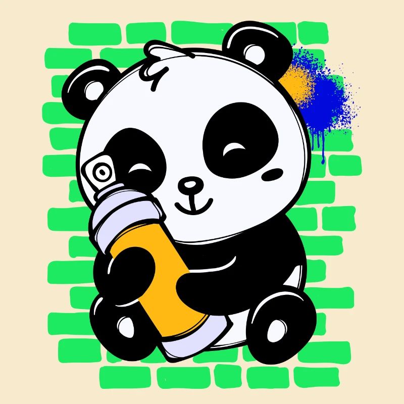 Graffiti Panda Drawing Illustration Spray Can