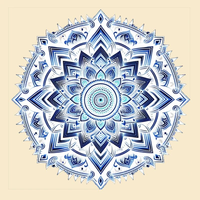 Blaues geometrisches Mandala