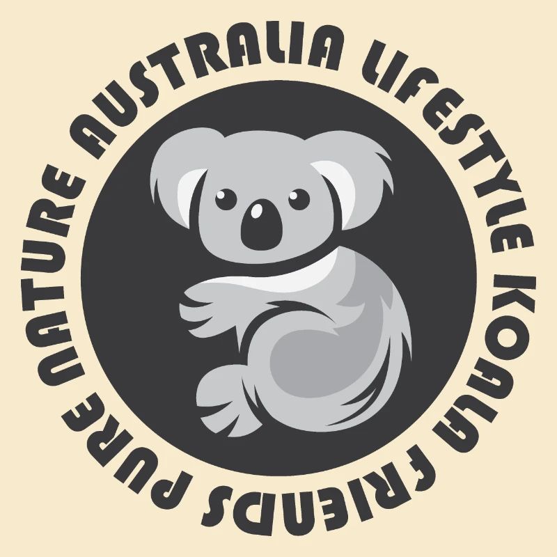 Australia Koala Comic Emblem Bear Animals Icon