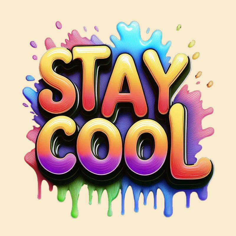 Restez cool texte 3d