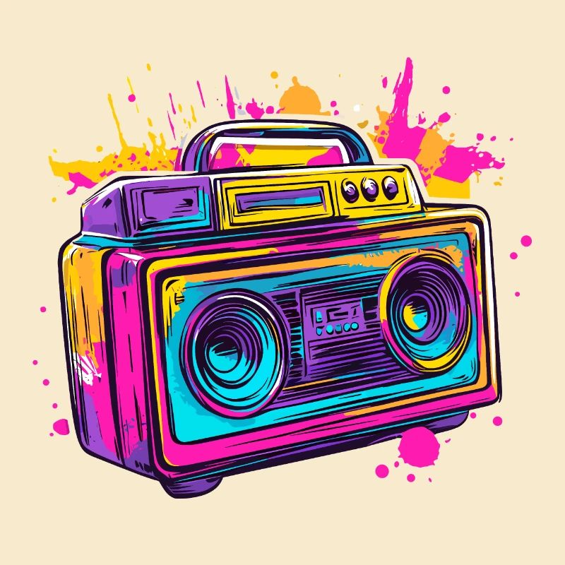 90s Boom Box Jukebox Retro vintage 80s