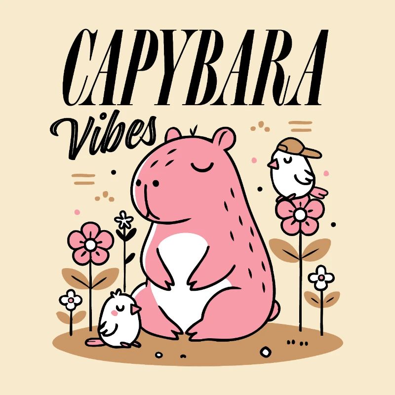 Entspanntes Capybara mit Freunden