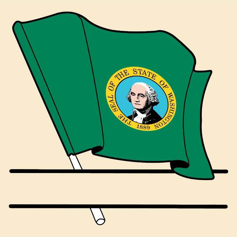 Flag Washington text banner