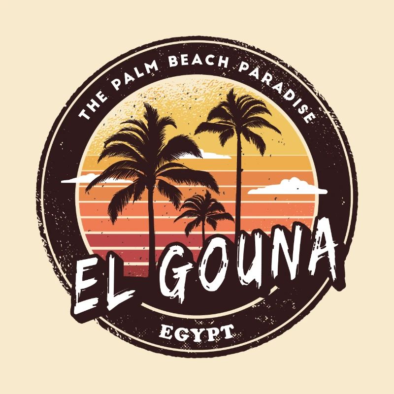 El Gouna Egypt Vintage Palm Tree Design