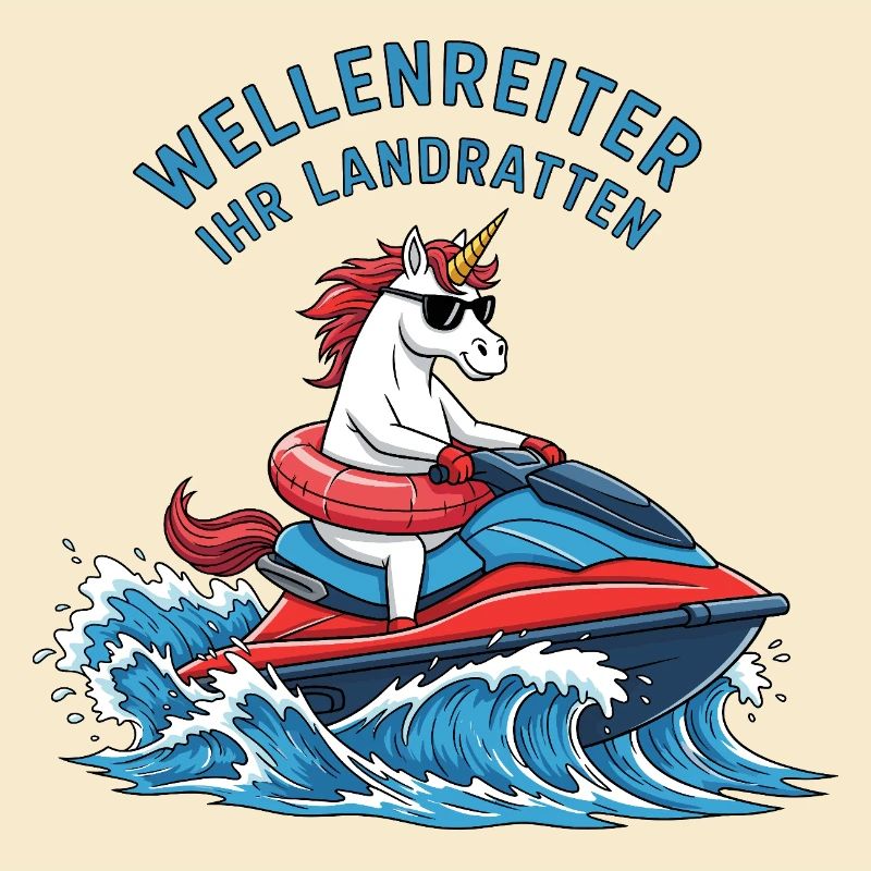 Cooles Jetski Einhorn