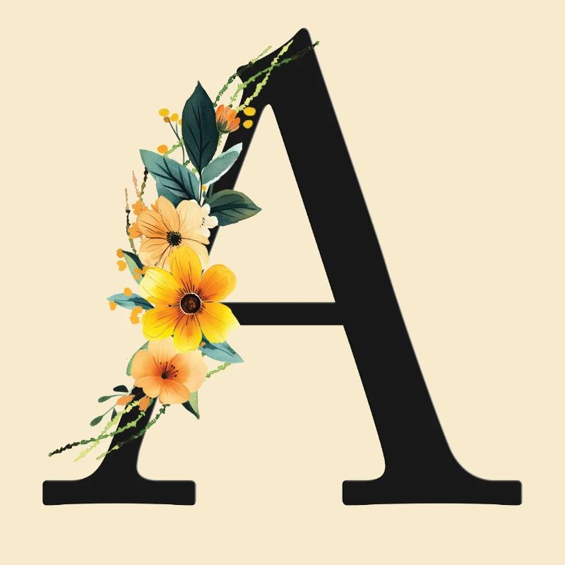 A Monogram, Floral, Personalizable