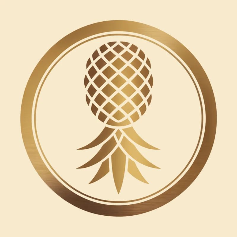 Goldenes Ananas-Logo