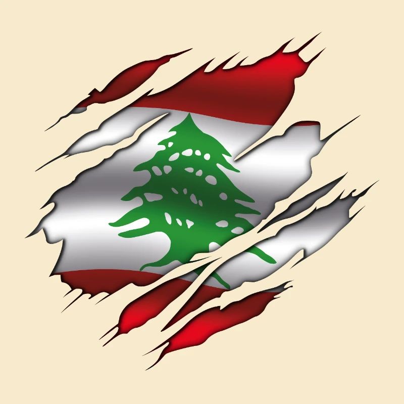 Drapeau du Liban - Drapeau déchiré