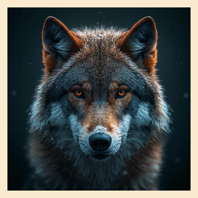 Majestätischer Wolf mit Feuerblick