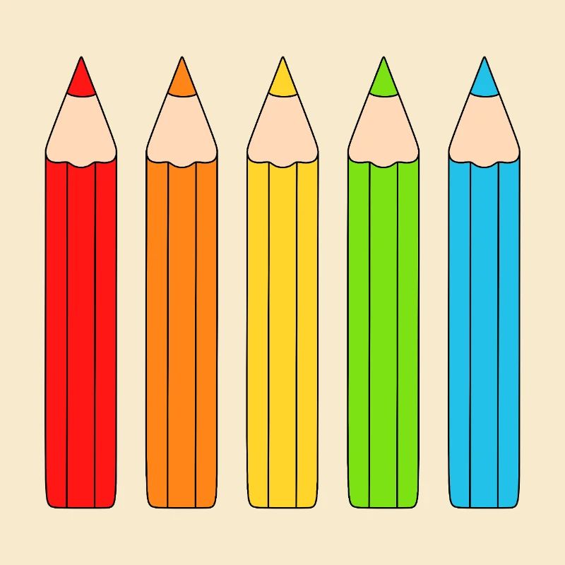 Vibrant Colour Pencil Array Design