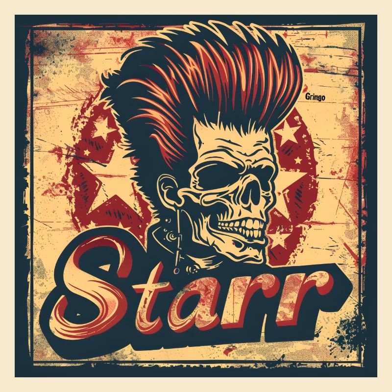Punkrock-Stil Schädel Illustration
