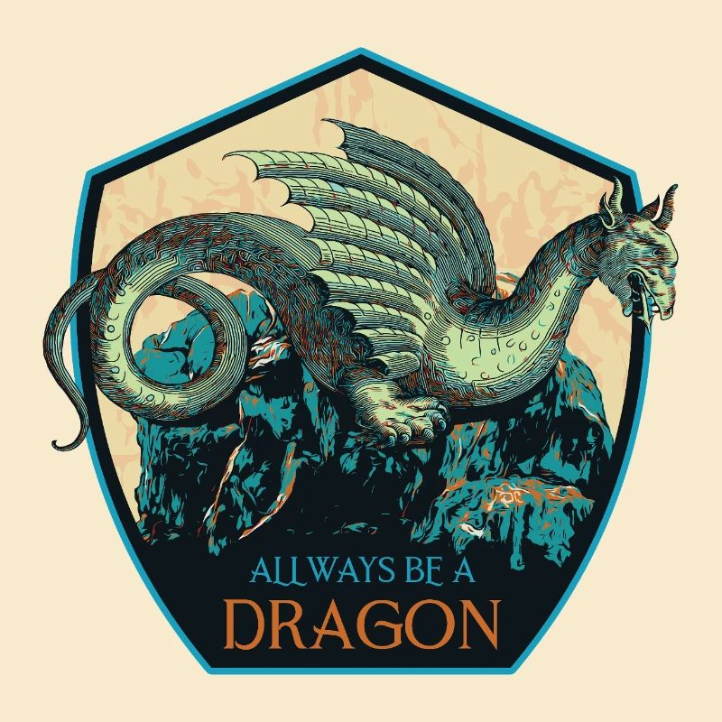Mythical Dragon Crest and Magic Elements
