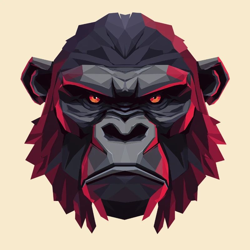 Geometrischer Gorillakopf