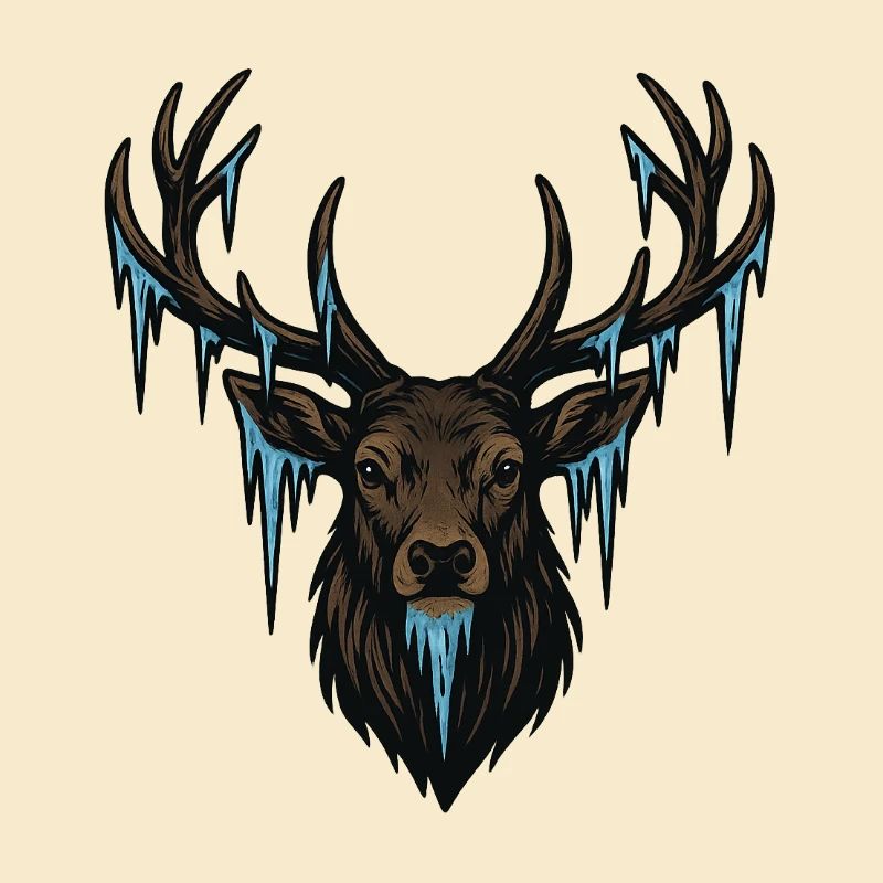 Eiszapfen Hirsch Kopf