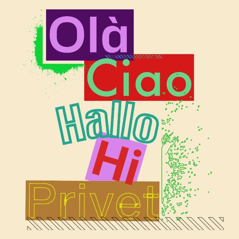 Variété de langues Conception de salutation colorée