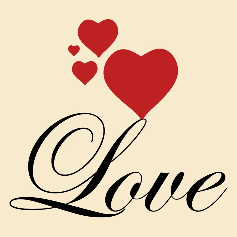 Rote Herzen mit Liebe