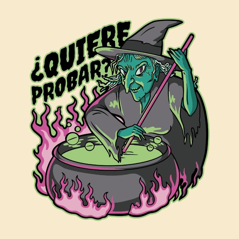 Sorcière néon dans le chaudron