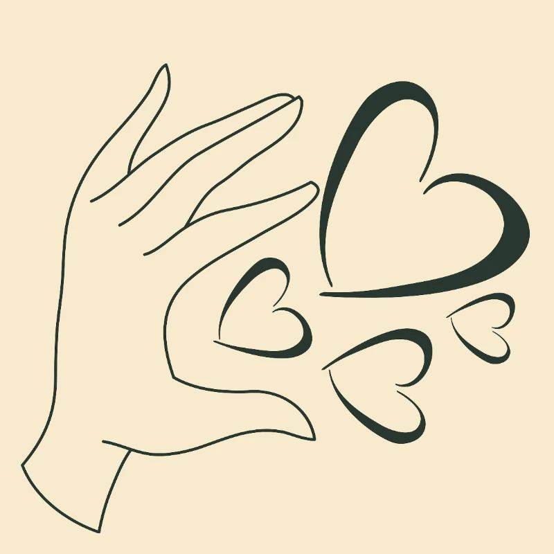 Hand mit Herzen